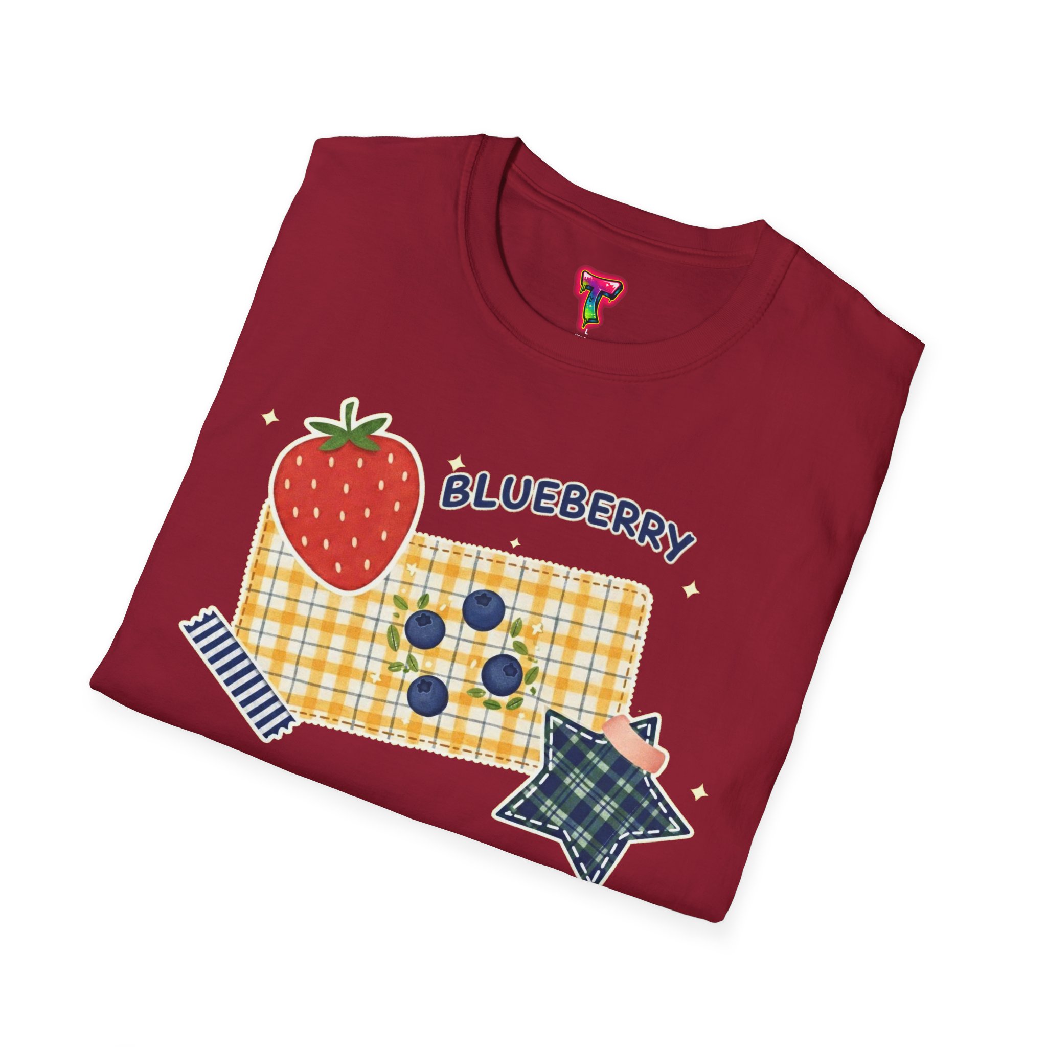 Blueberry Patch Cute Fruit Graphic T-Shirt - Ảnh 4