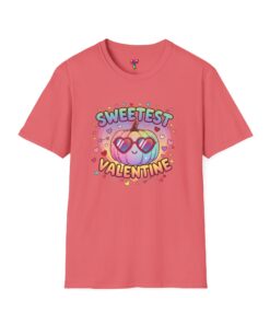 Cute Rainbow Heart Graphic Tee for Valentine’s Day