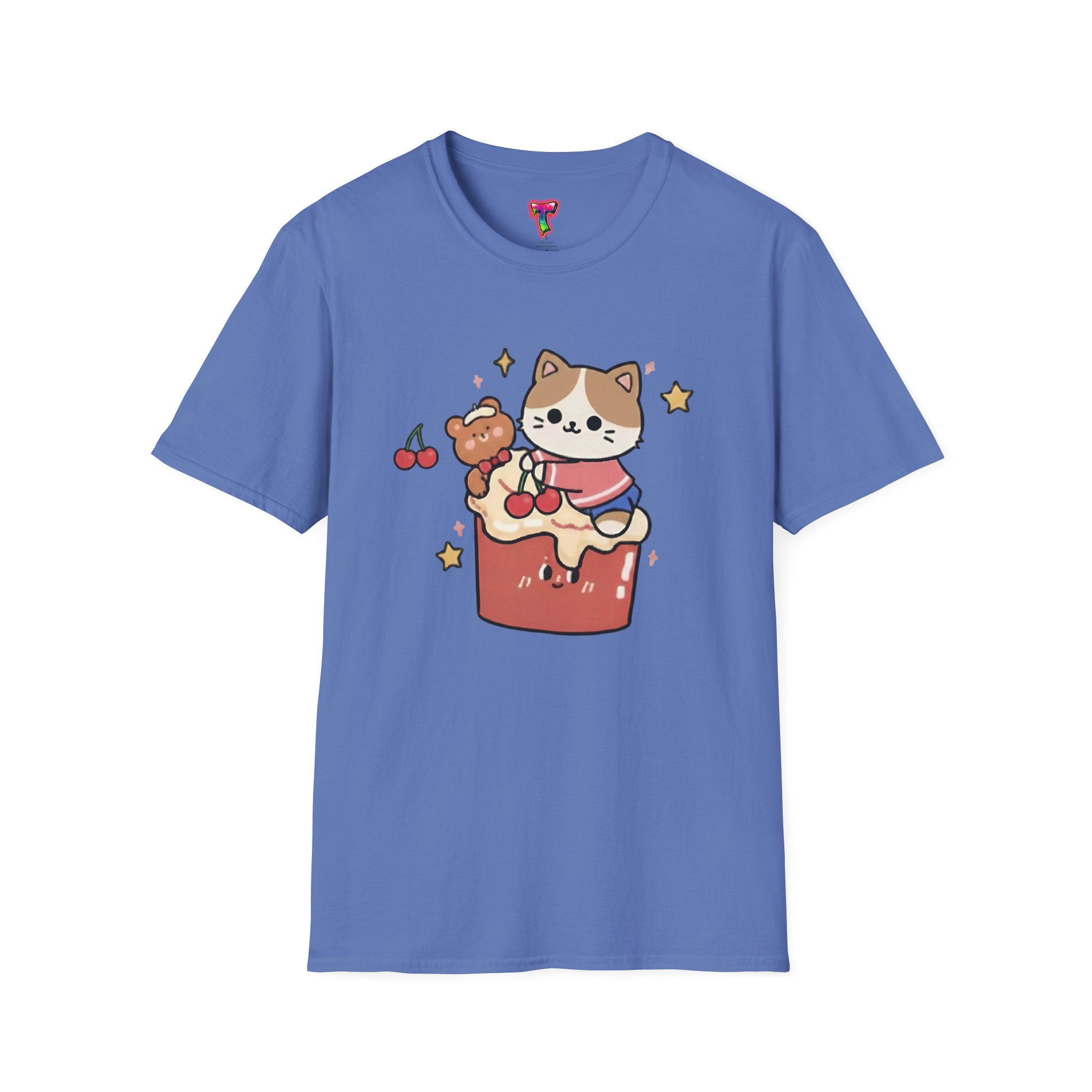 Kawaii Cat on Cake T-Shirt
