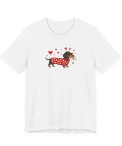 Cute Wiener Dog in Heart Sweater Shirt