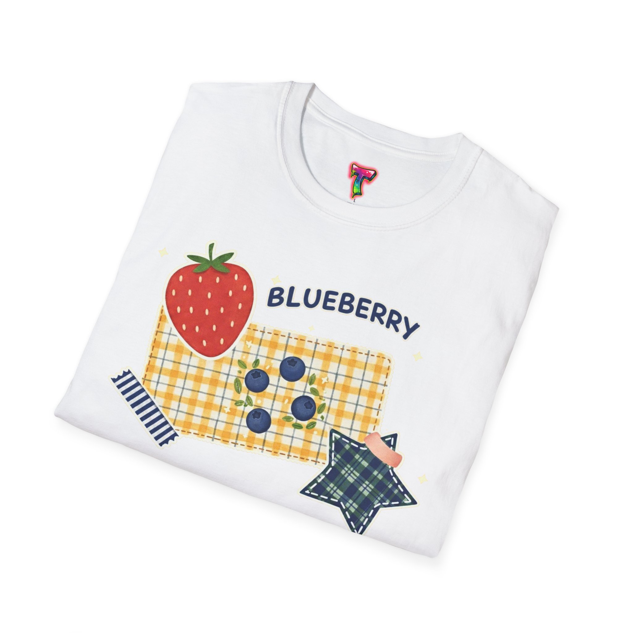 Blueberry Patch Cute Fruit Graphic T-Shirt - Ảnh 8