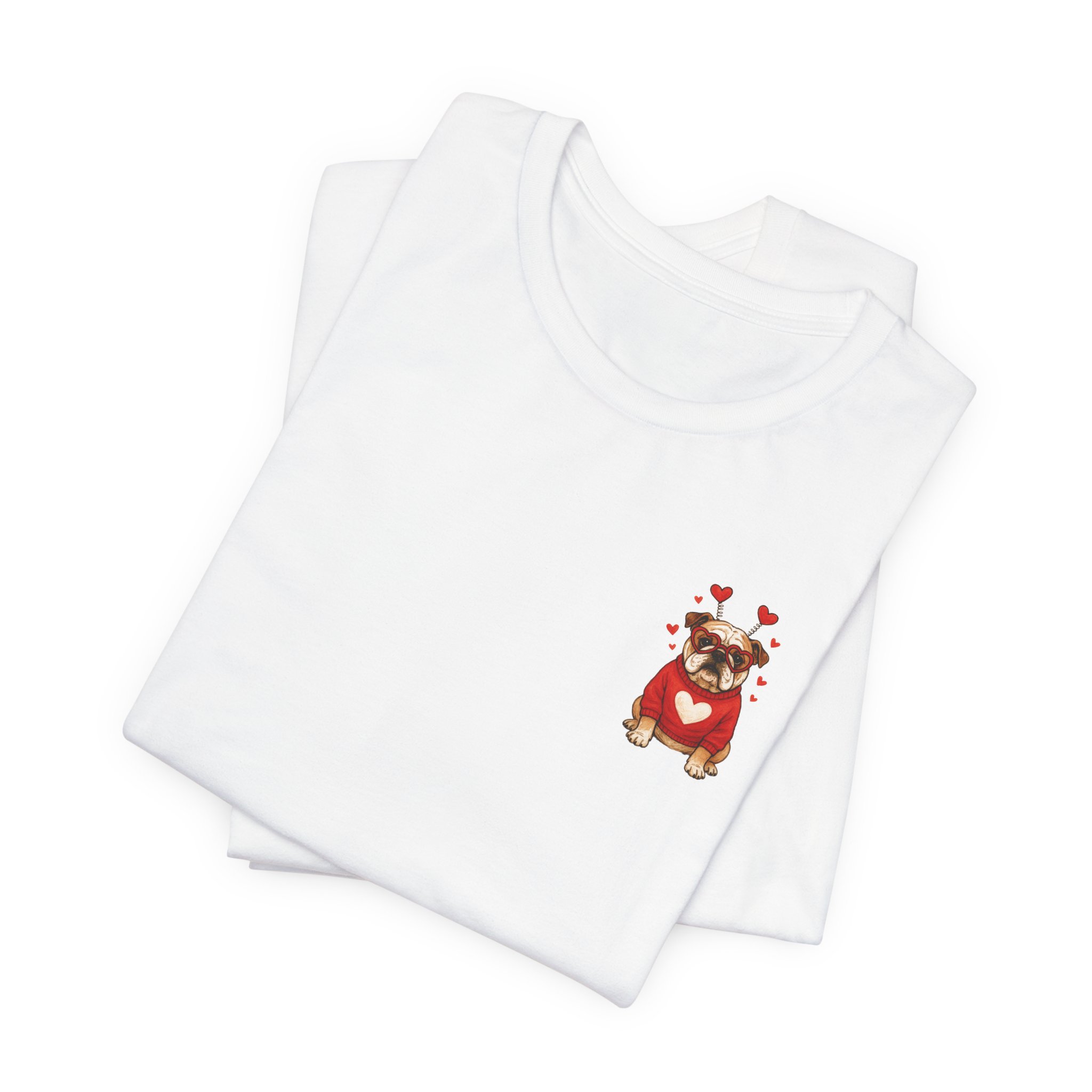 Valentine Puppy Pocket Tee — Cute Dog Heart Graphic T-Shirt - Ảnh 3
