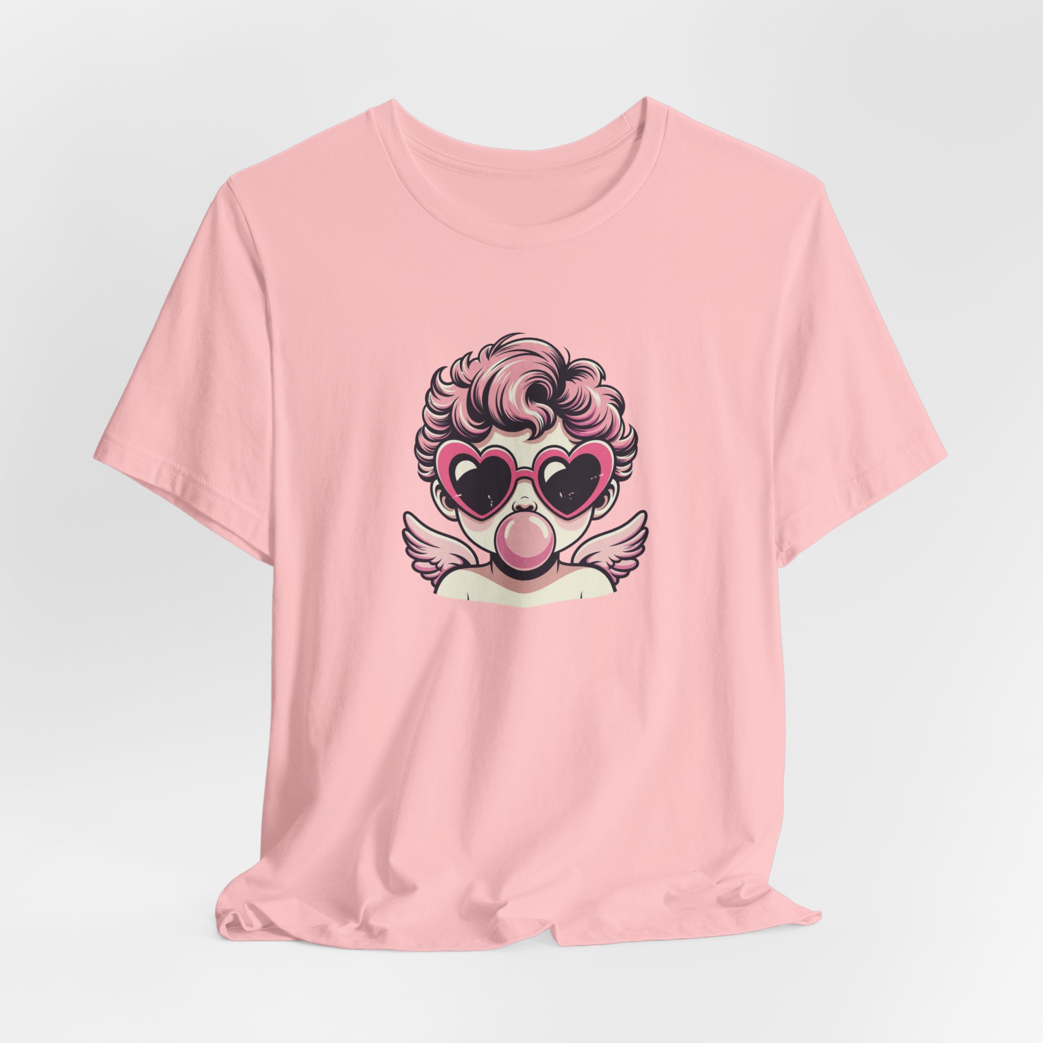 Cute Cherub Bubblegum Tee — Pink Heart Sunglasses Cupid Shirt