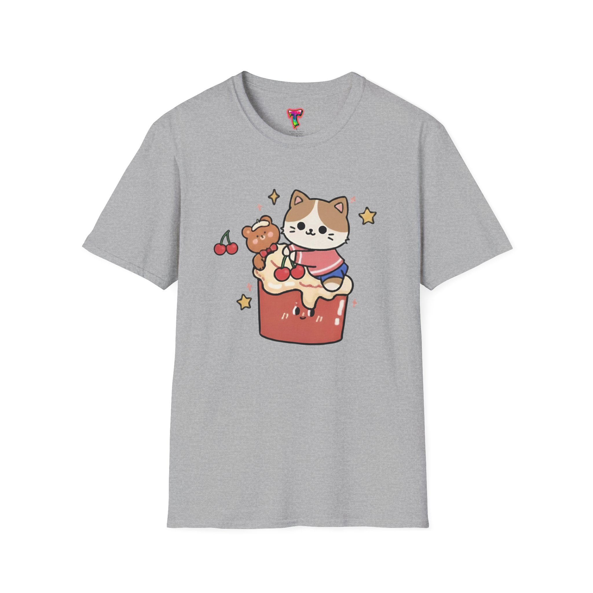 Kawaii Cat on Cake T-Shirt - Ảnh 13