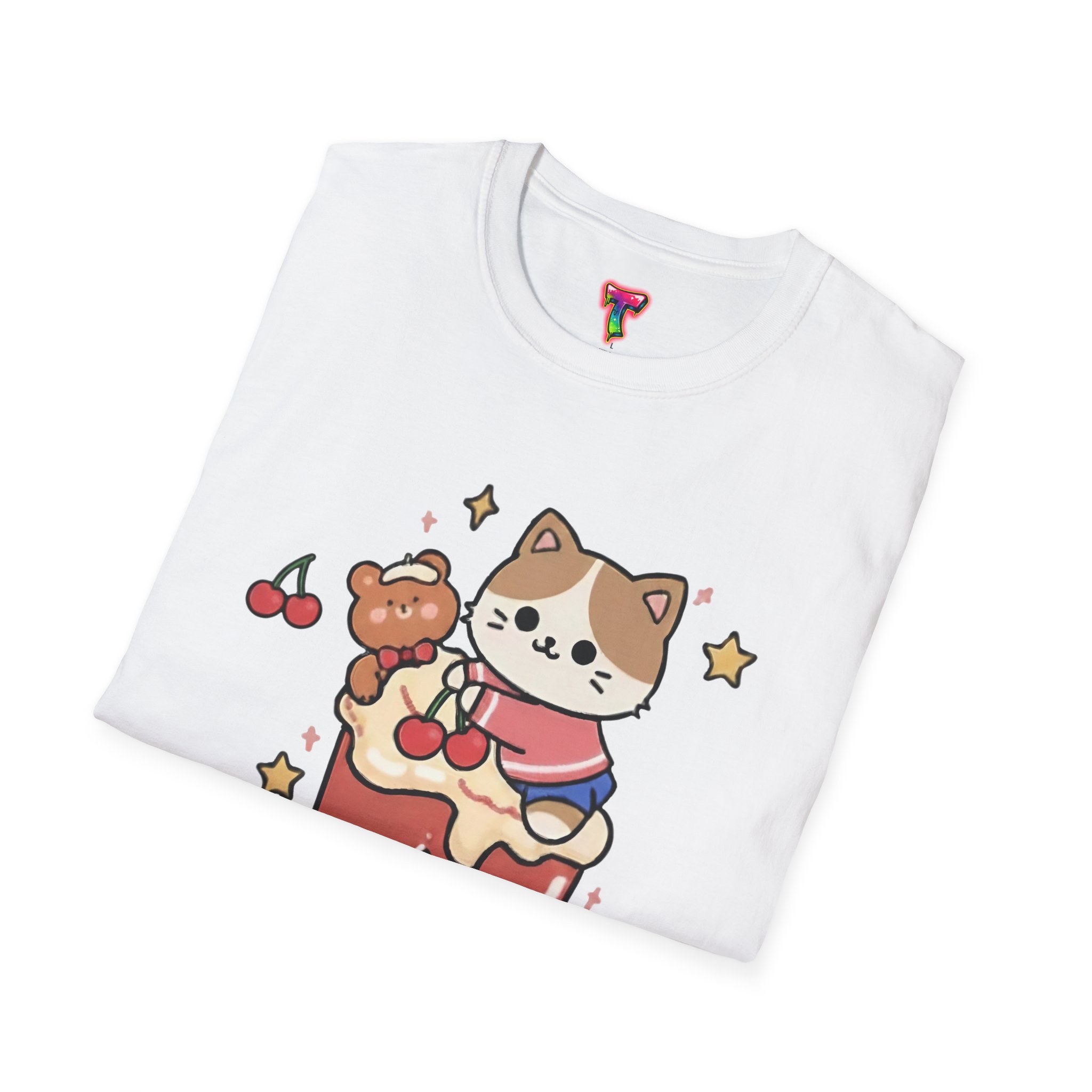 Kawaii Cat on Cake T-Shirt - Ảnh 8
