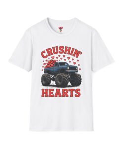 Crushin' Hearts Monster Truck T-Shirt — Valentine Truck Graphic Tee