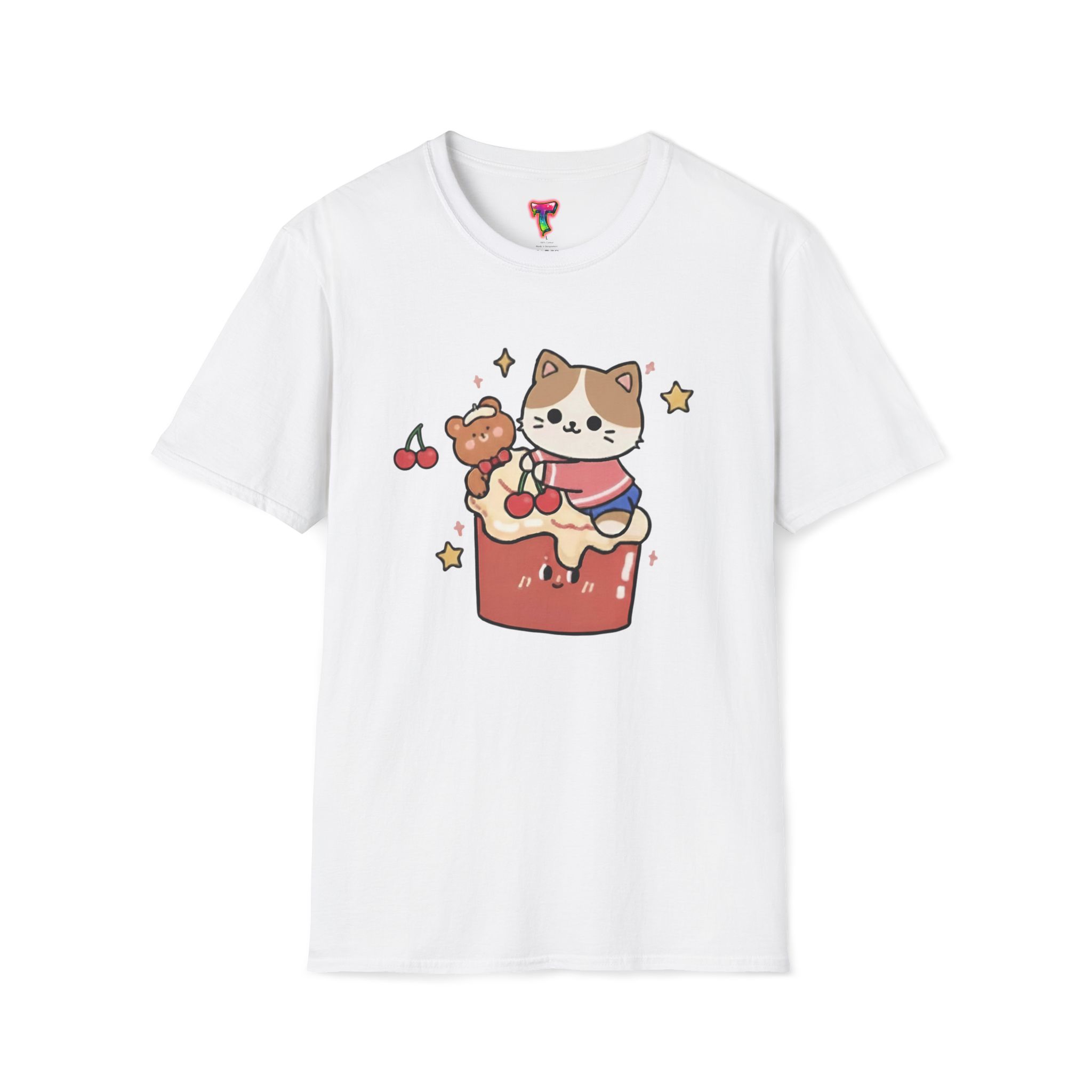 Kawaii Cat on Cake T-Shirt - Ảnh 5
