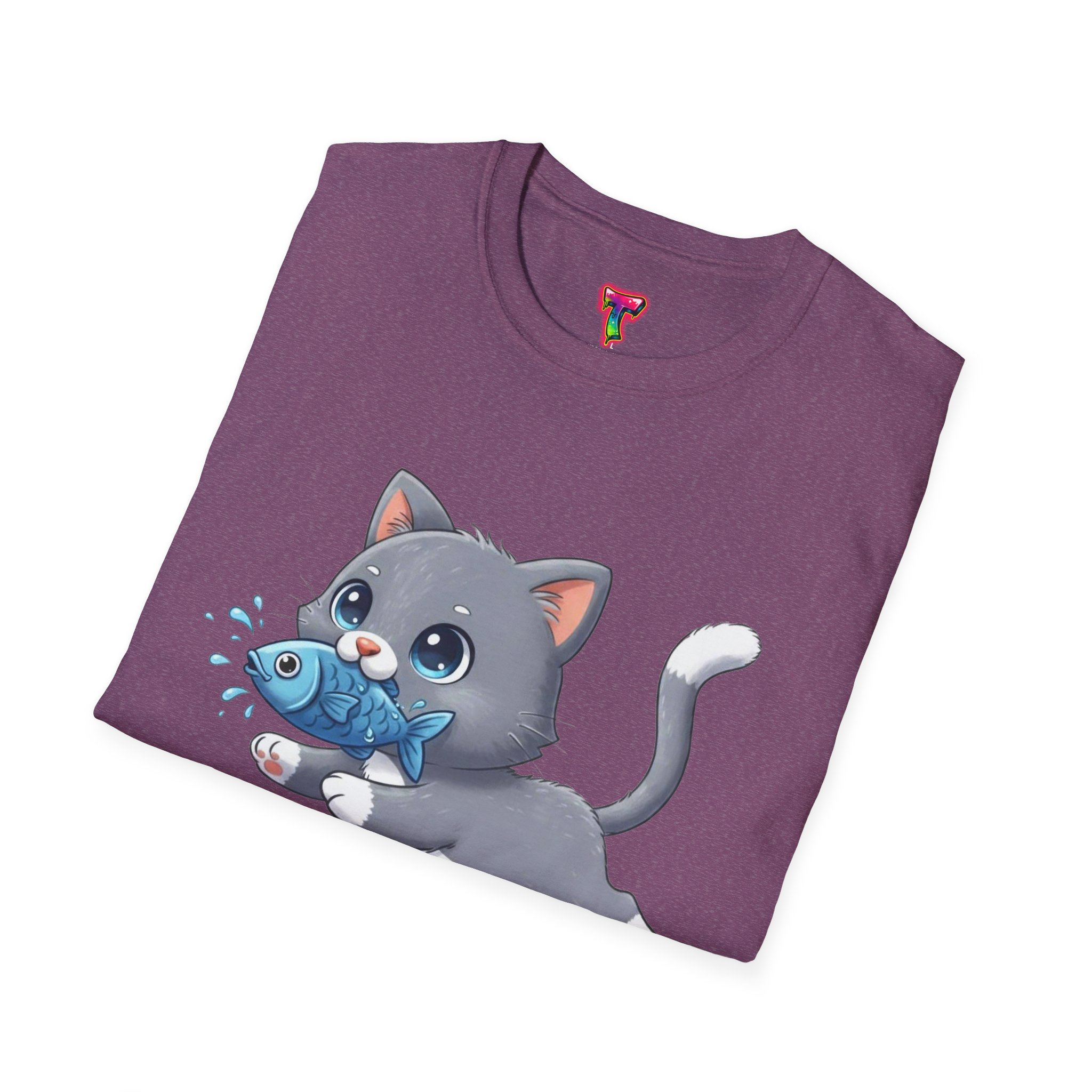 Kitten Playing with Fish T-Shirt - Ảnh 48