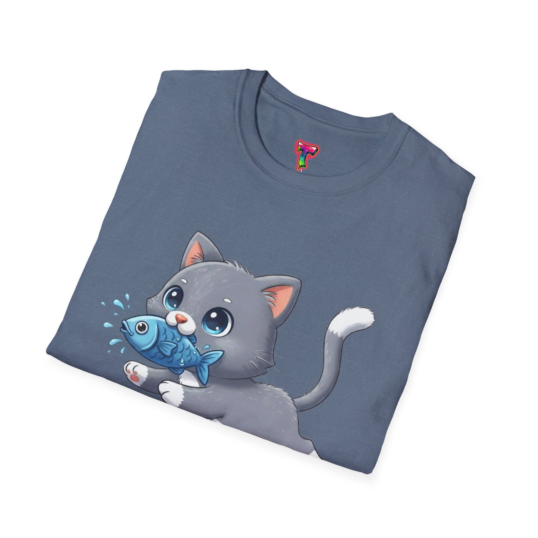 Kitten Playing with Fish T-Shirt - Ảnh 32