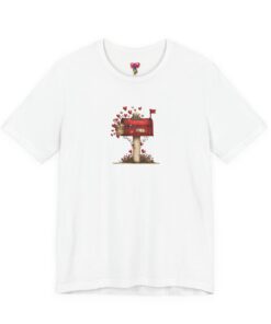 Valentine Mailbox T‑Shirt — Cute Red Mailbox with Hearts Tee