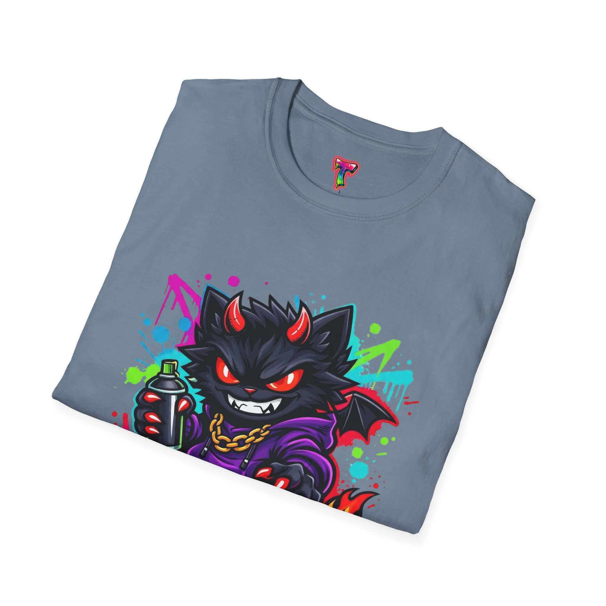 Graffiti Demon Cat T-Shirt - Ảnh 40