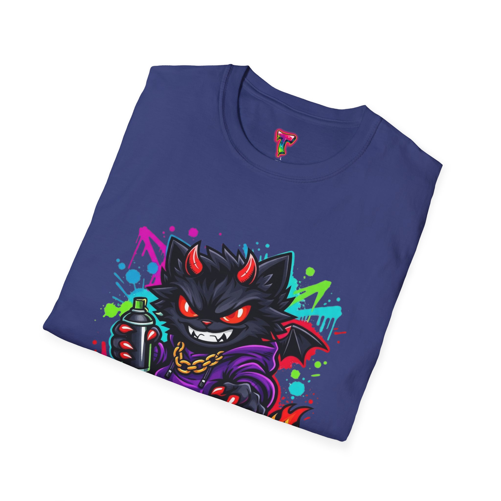 Graffiti Demon Cat T-Shirt - Ảnh 44