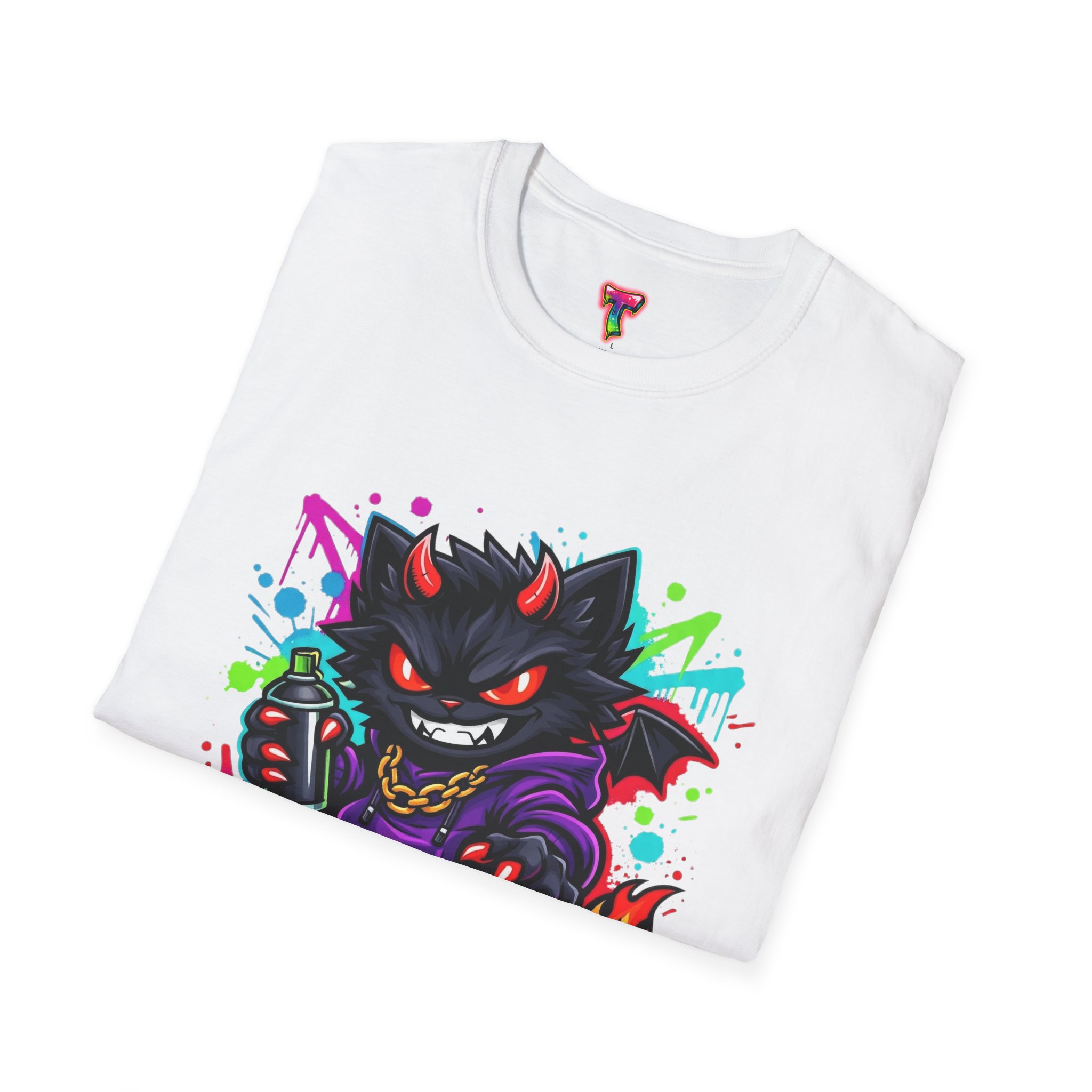 Graffiti Demon Cat T-Shirt - Ảnh 8