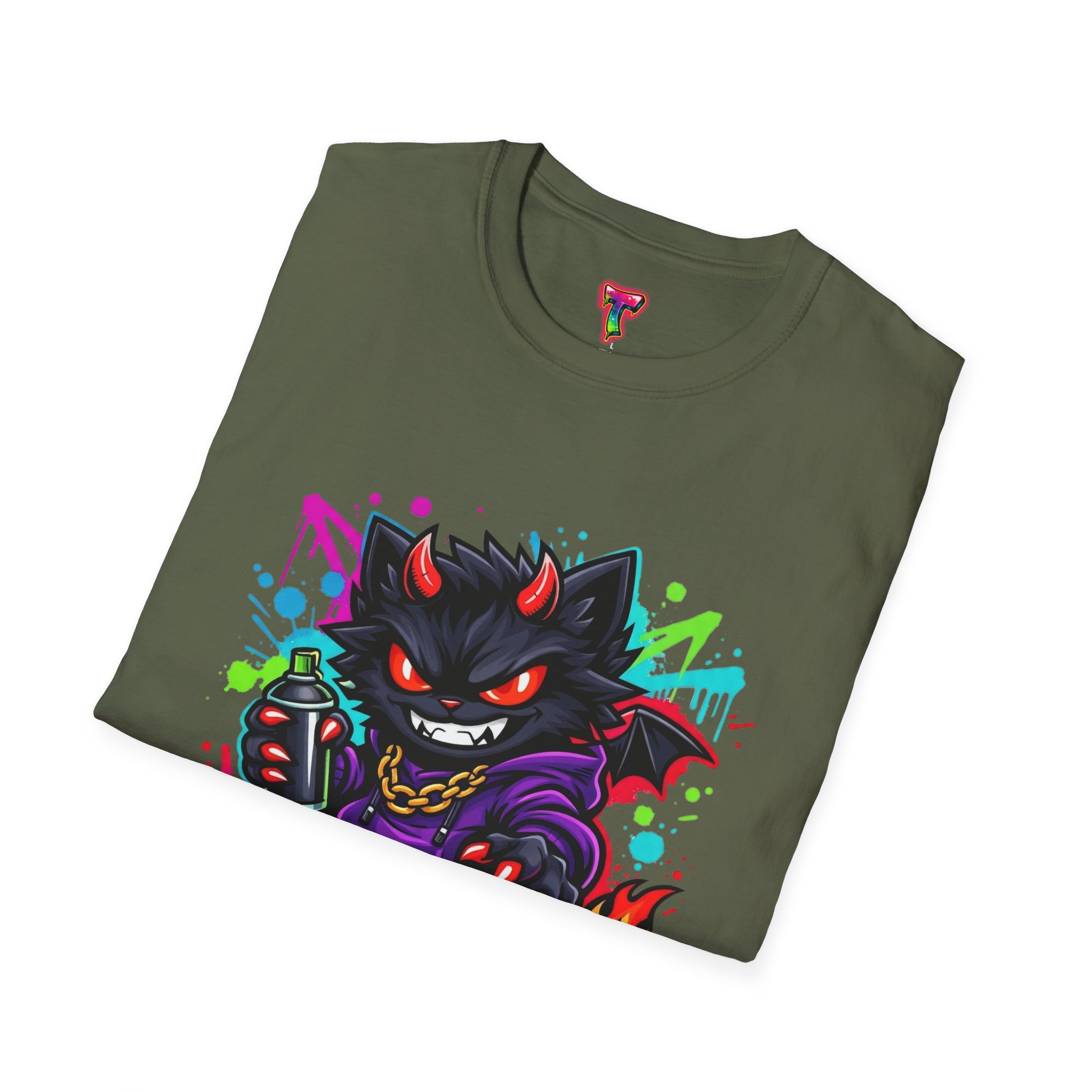 Graffiti Demon Cat T-Shirt - Ảnh 28