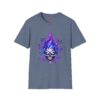 Neon Purple Blue Ghost Skull T-Shirt