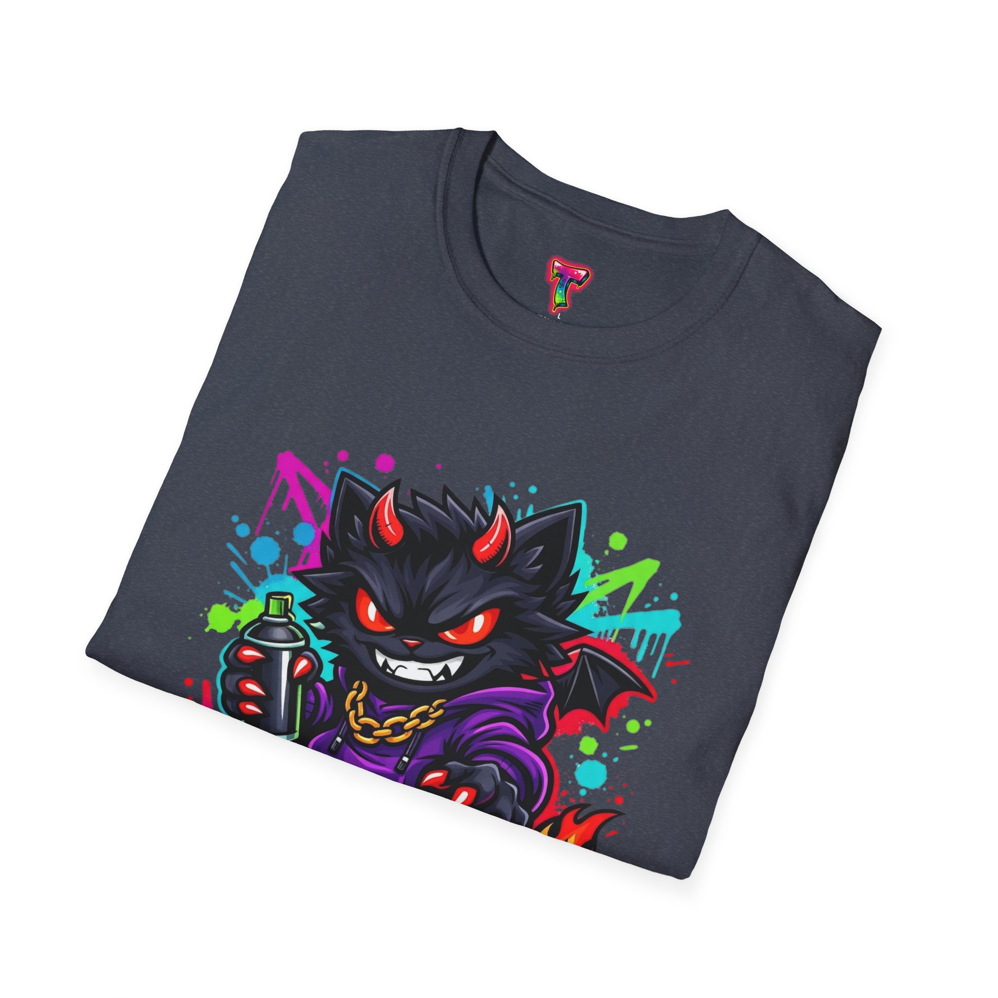 Graffiti Demon Cat T-Shirt - Ảnh 48