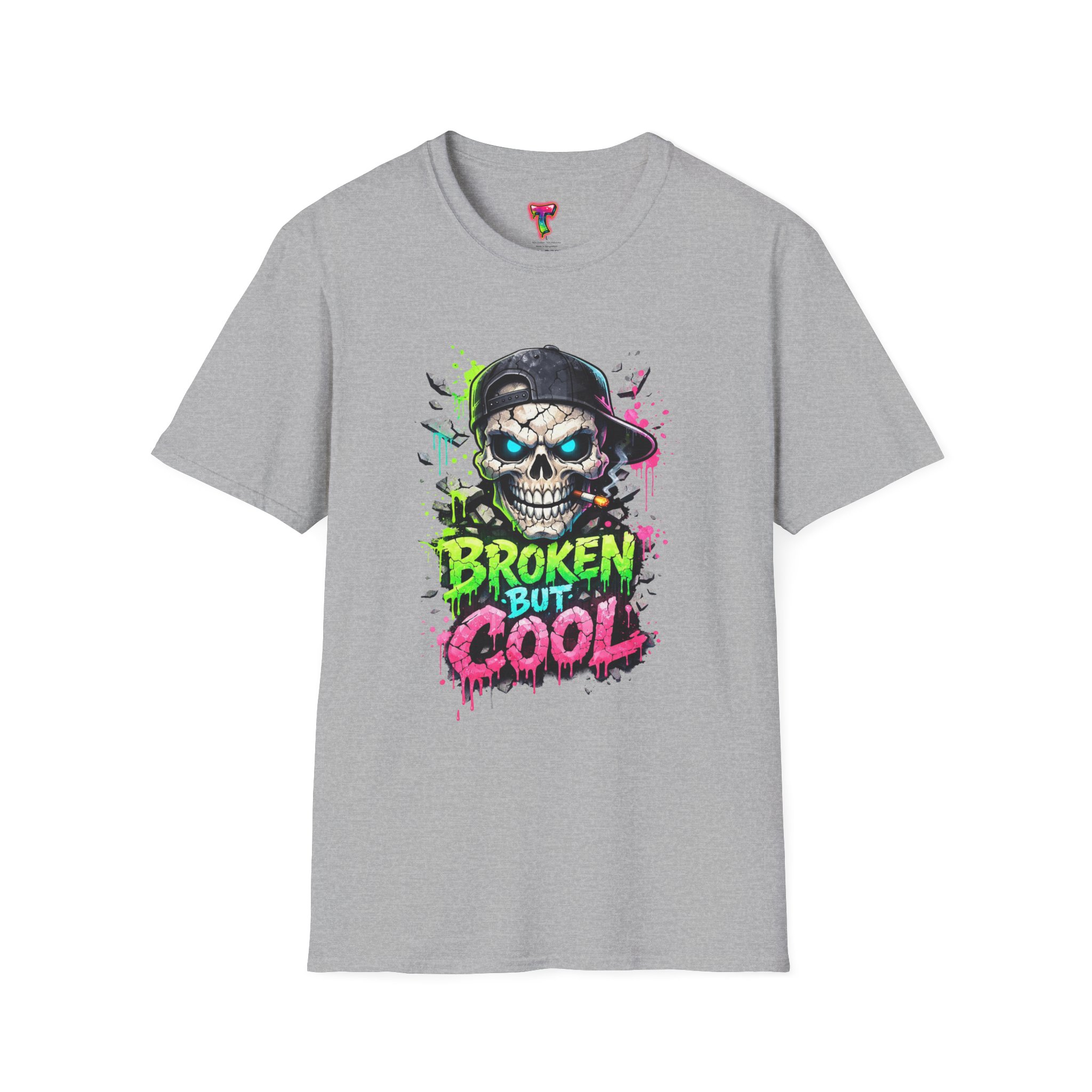 'Broken But Cool' Skull Graphic Tee