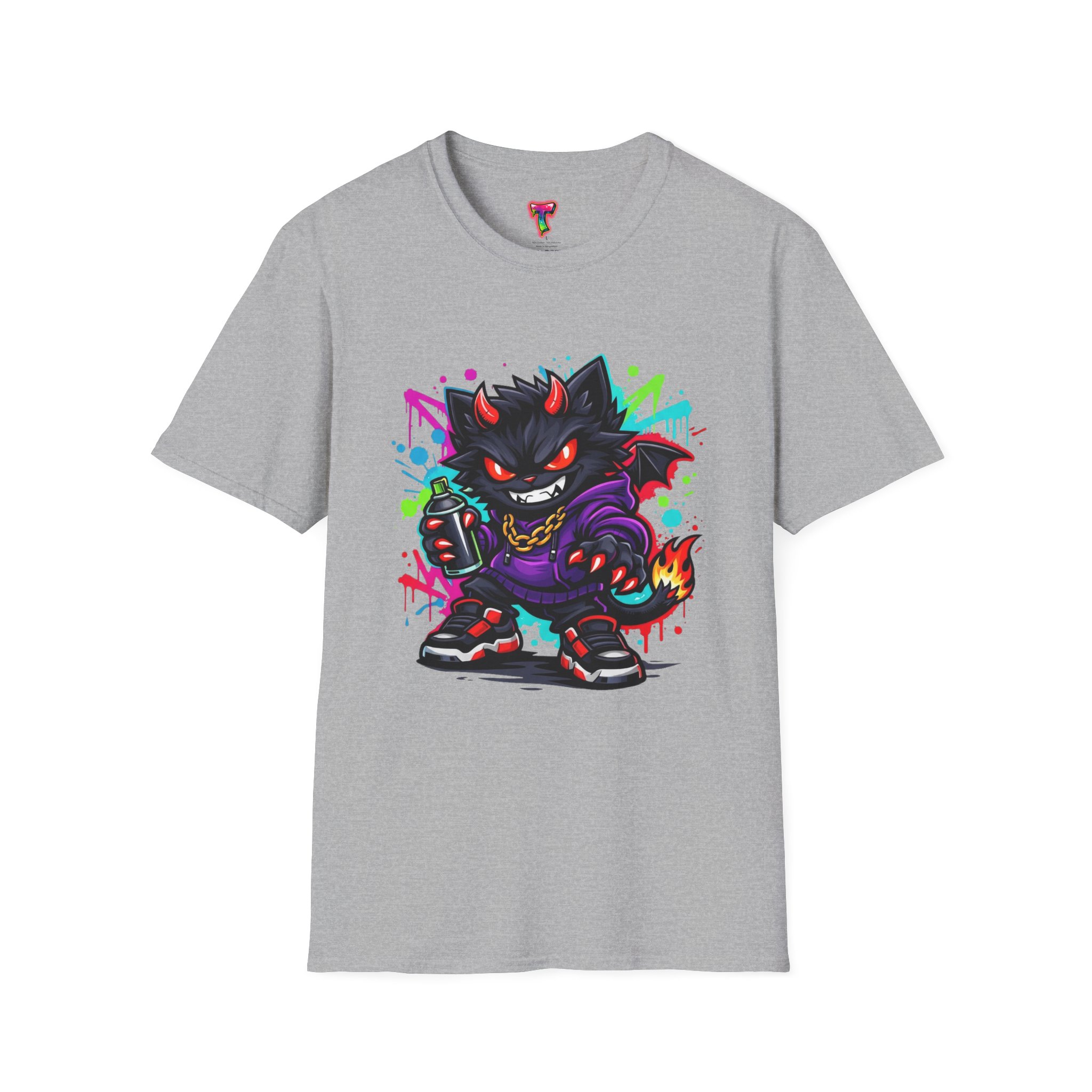 Graffiti Demon Cat T-Shirt - Ảnh 17