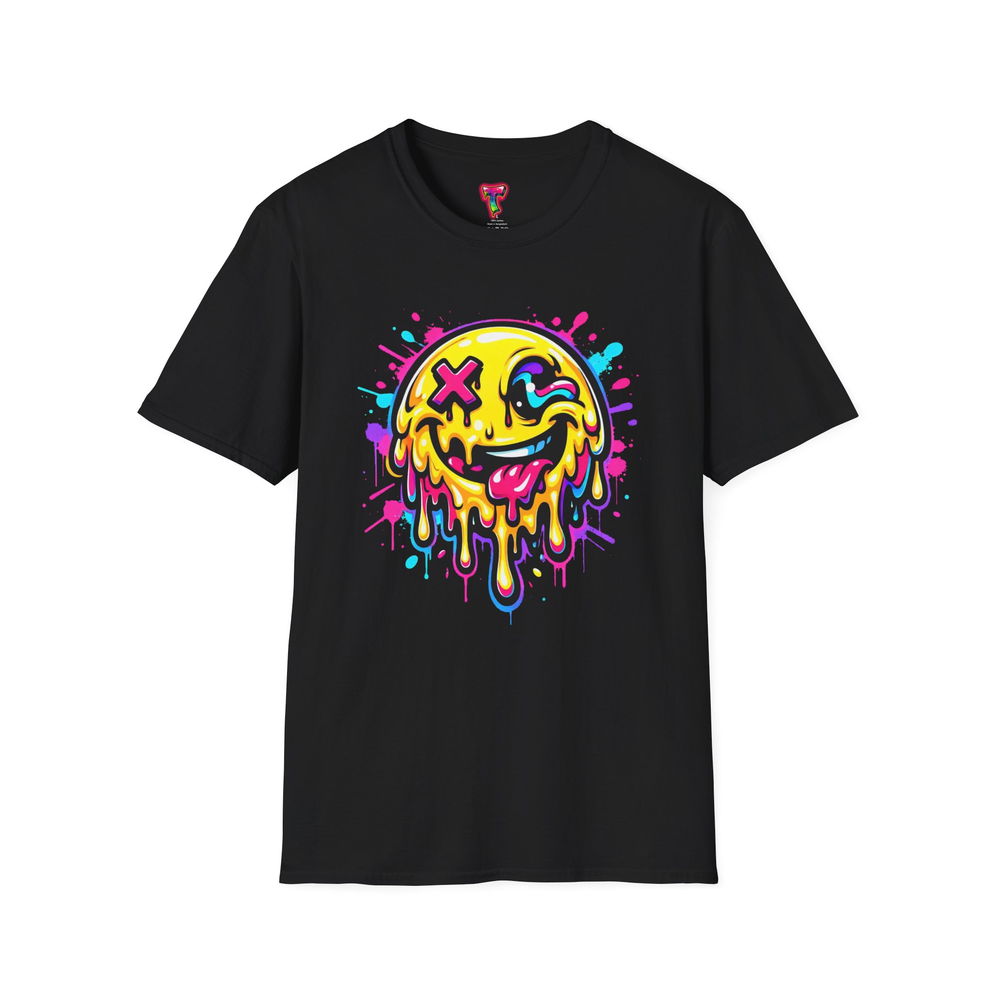 Drippy Neon Smiley T-Shirt