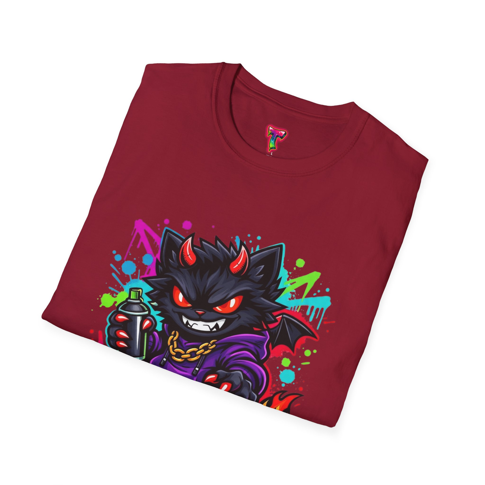 Graffiti Demon Cat T-Shirt - Ảnh 56