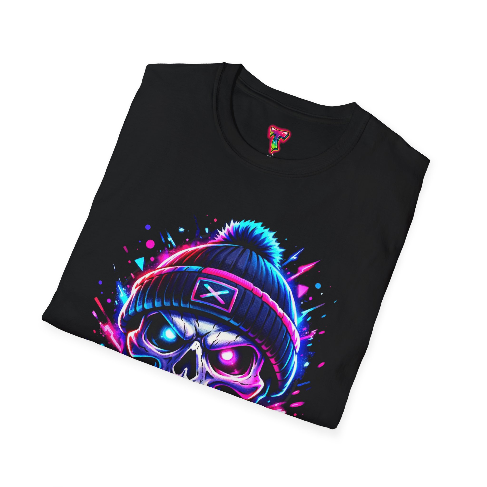 Neon Skull Beanie T-Shirt - Ảnh 4
