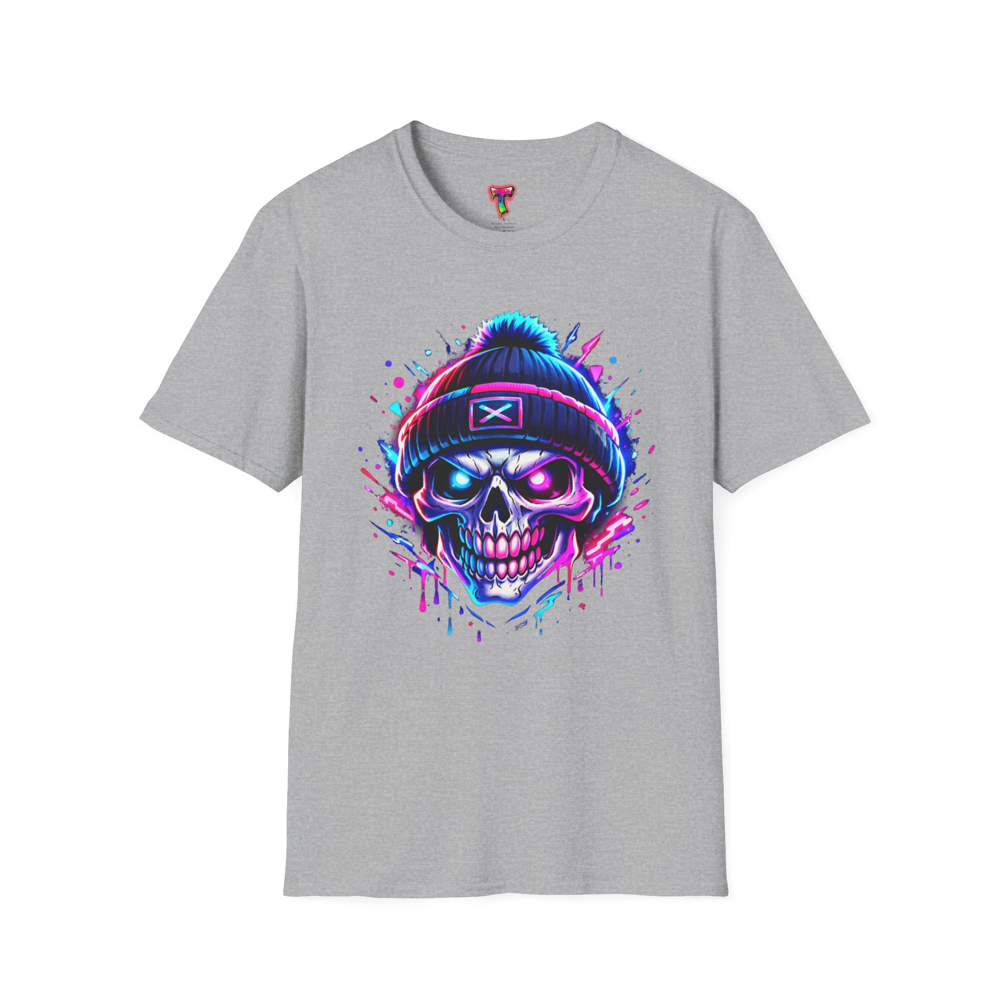 Neon Skull Beanie T-Shirt - Ảnh 13