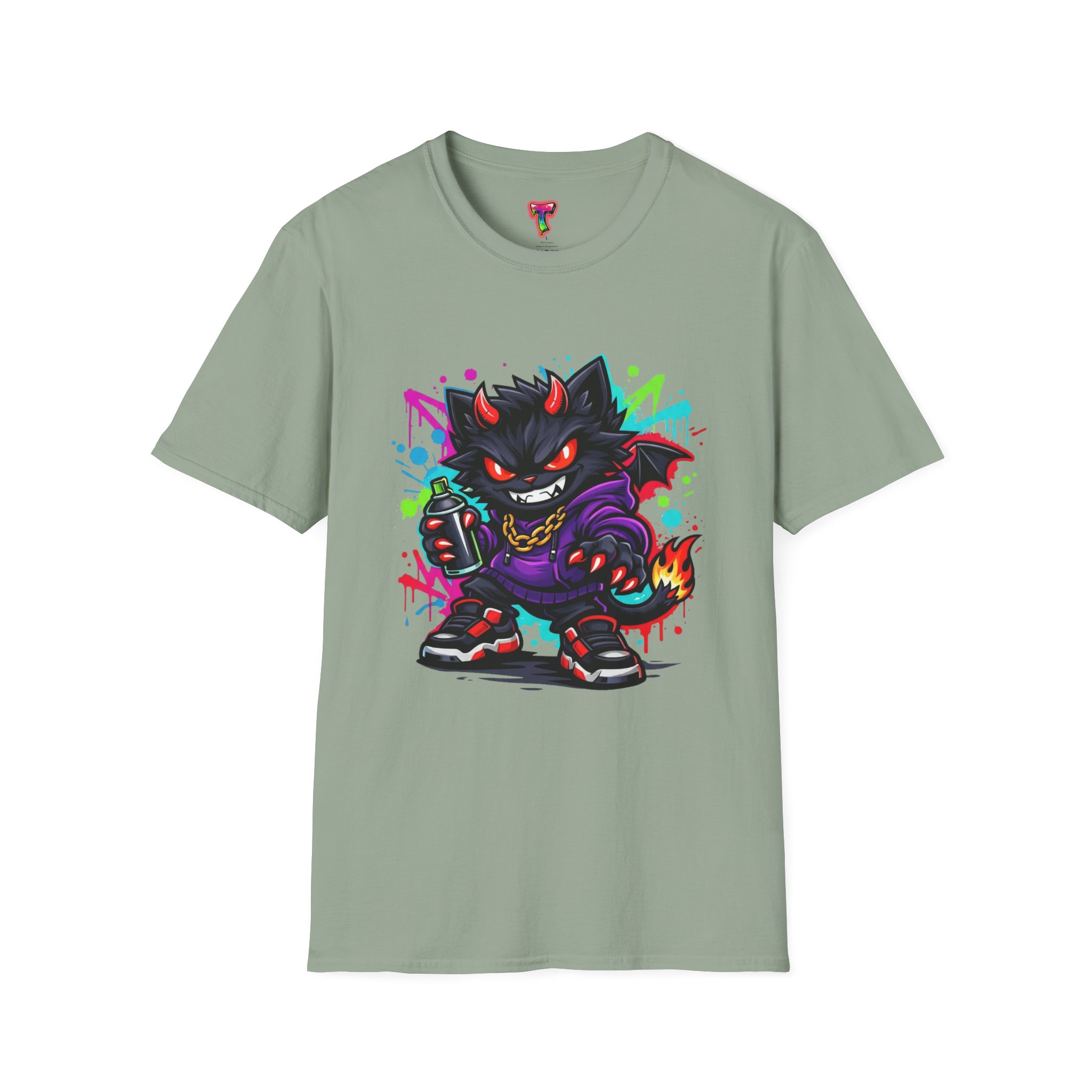 Graffiti Demon Cat T-Shirt - Ảnh 29