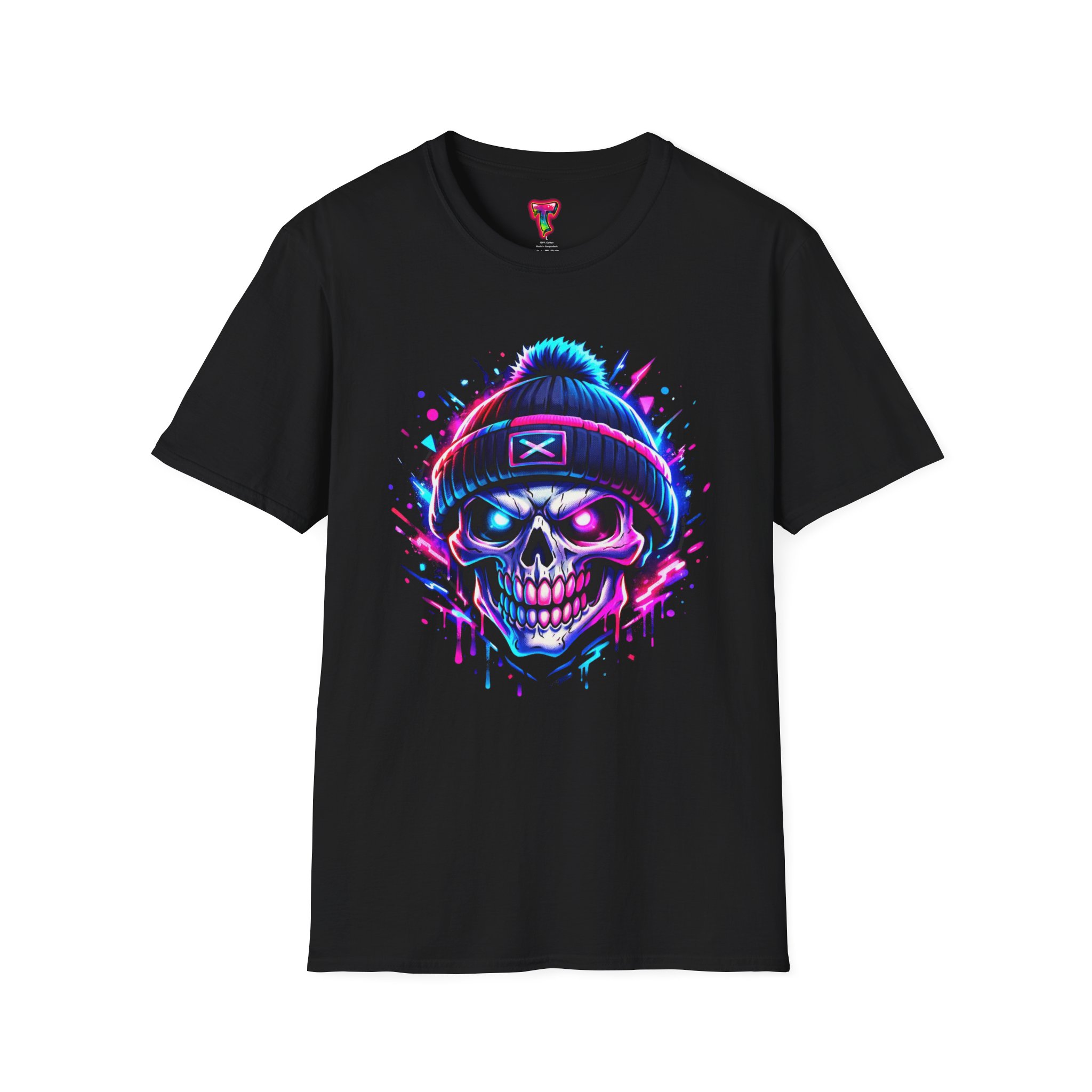 Neon Skull Beanie T-Shirt