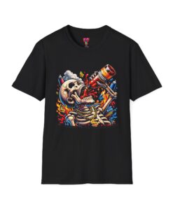 Skull Drinking Beer T-Shirt