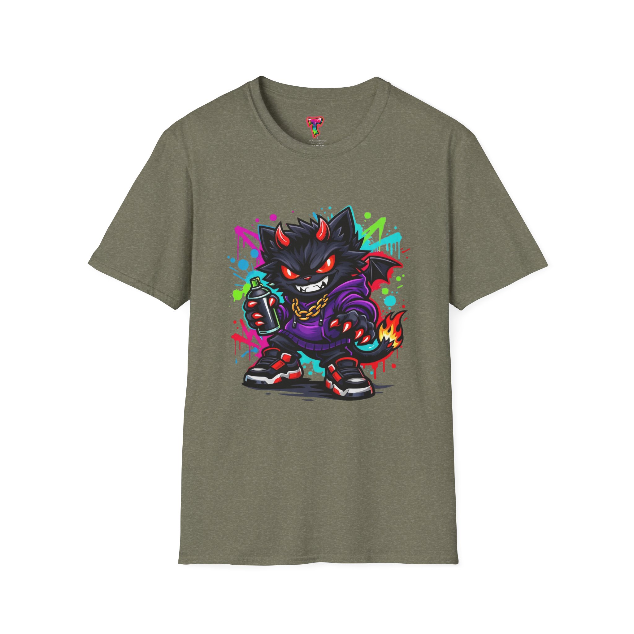 Graffiti Demon Cat T-Shirt - Ảnh 21