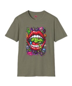 Colorful Pop Art Mouth with Skulls & Candy Design