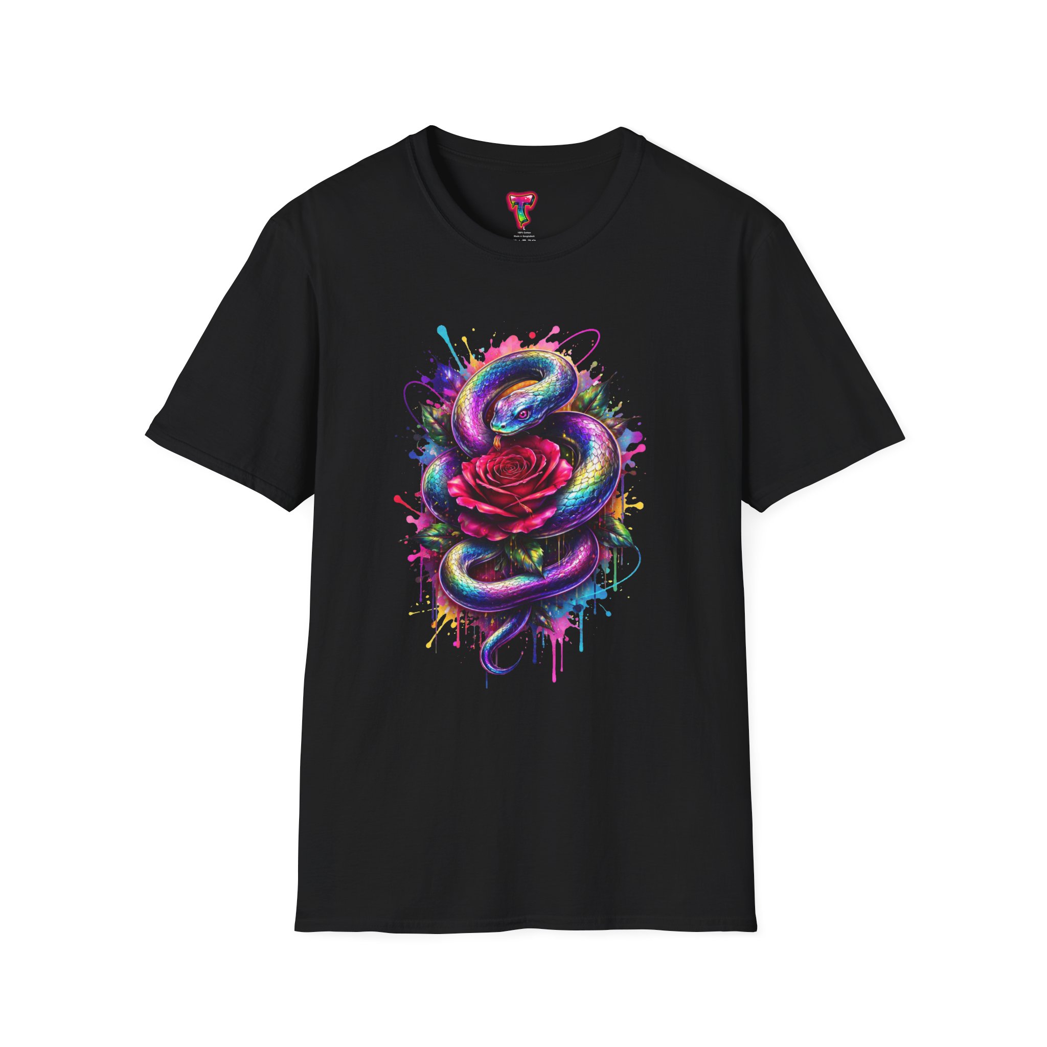 Snake and Rose Graphic T-Shirt