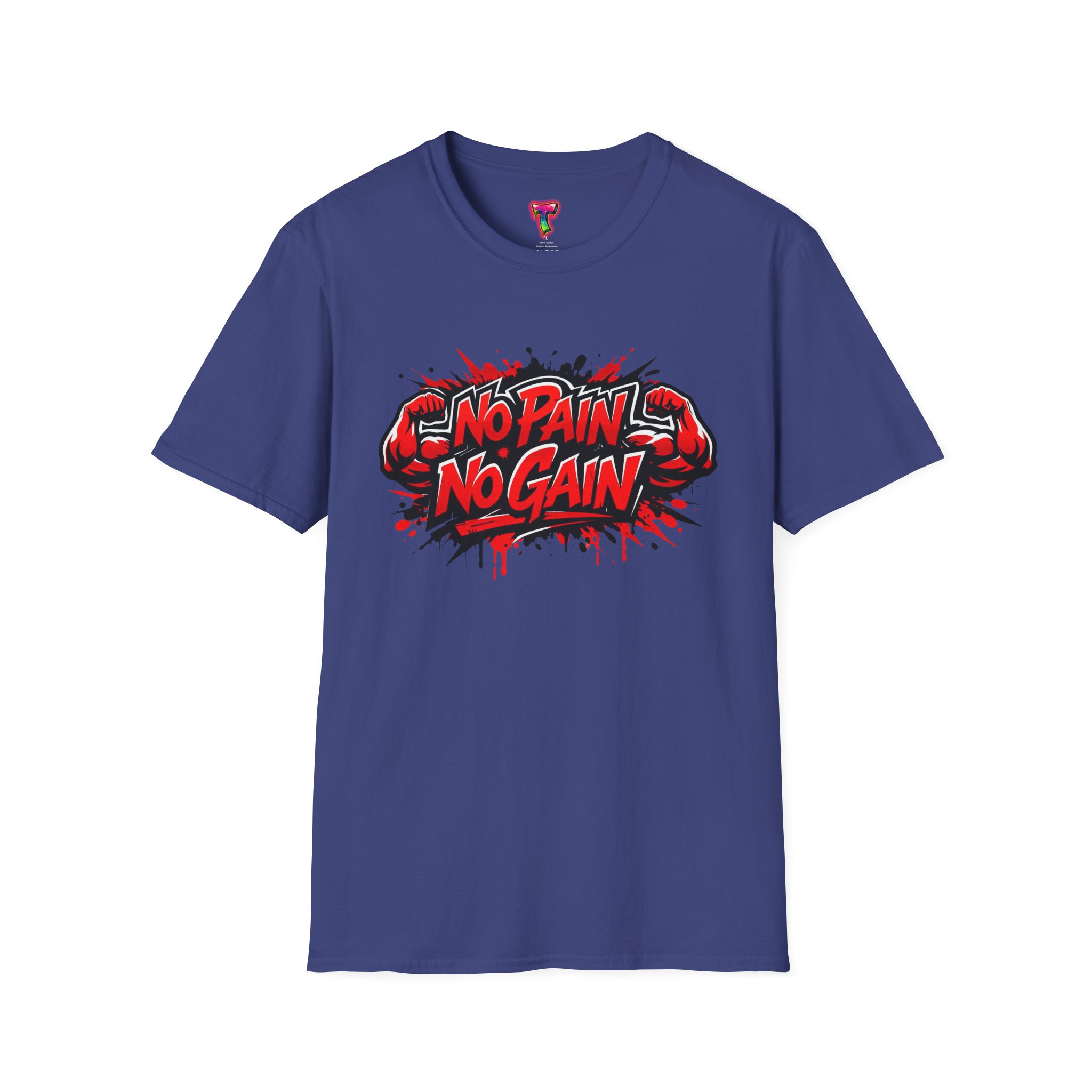 "No Pain No Gain" Red Graffiti Fitness Tee