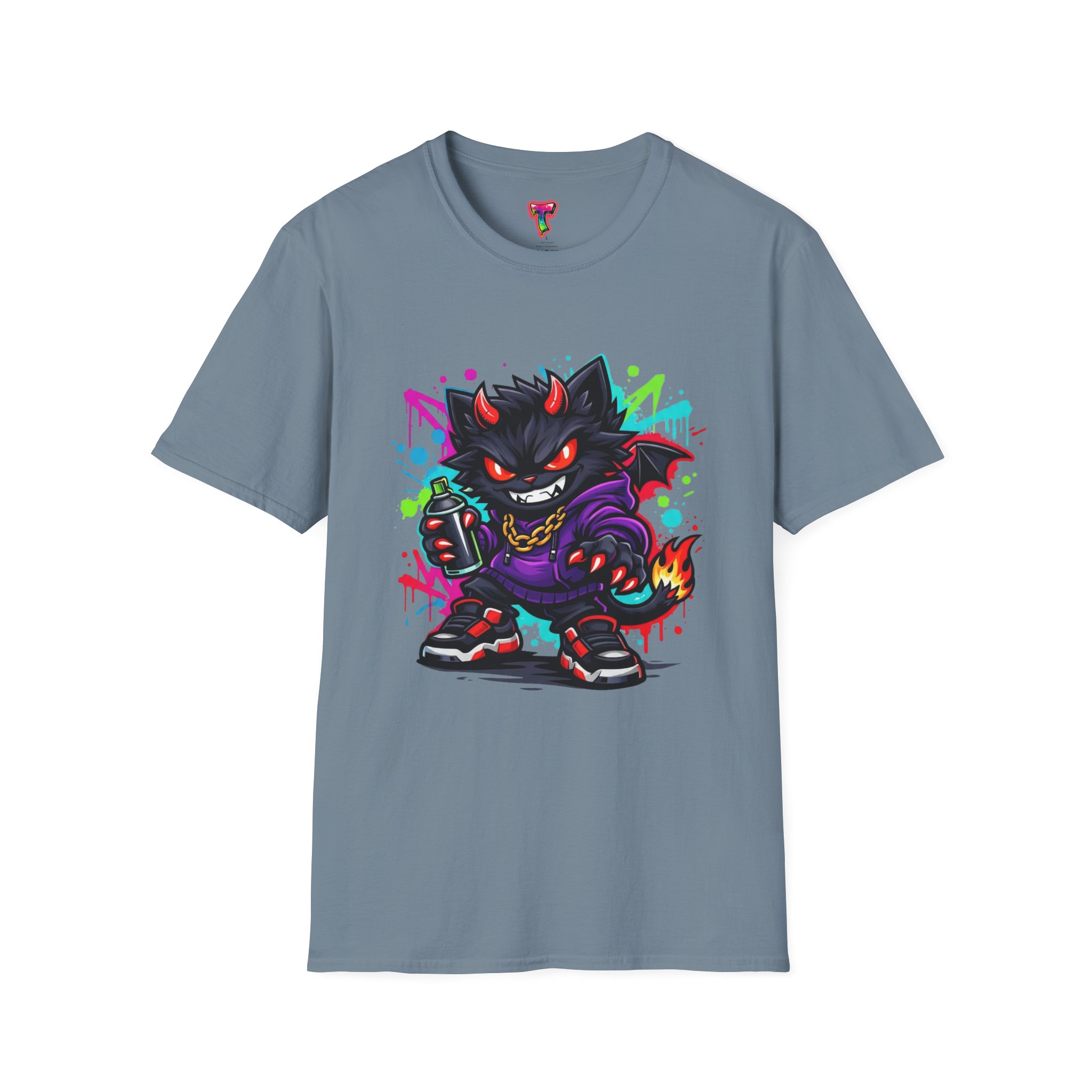 Graffiti Demon Cat T-Shirt - Ảnh 37