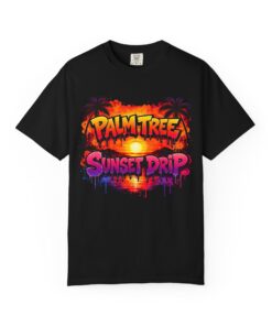 Palm Tree Sunset Drip T-Shirt