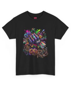 Graphic Tee - Colorful Fist Splash "Born" Street Art Design