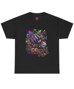 Alternative view of Graphic Tee - Colorful Fist Splash "Born" Street Art Design
